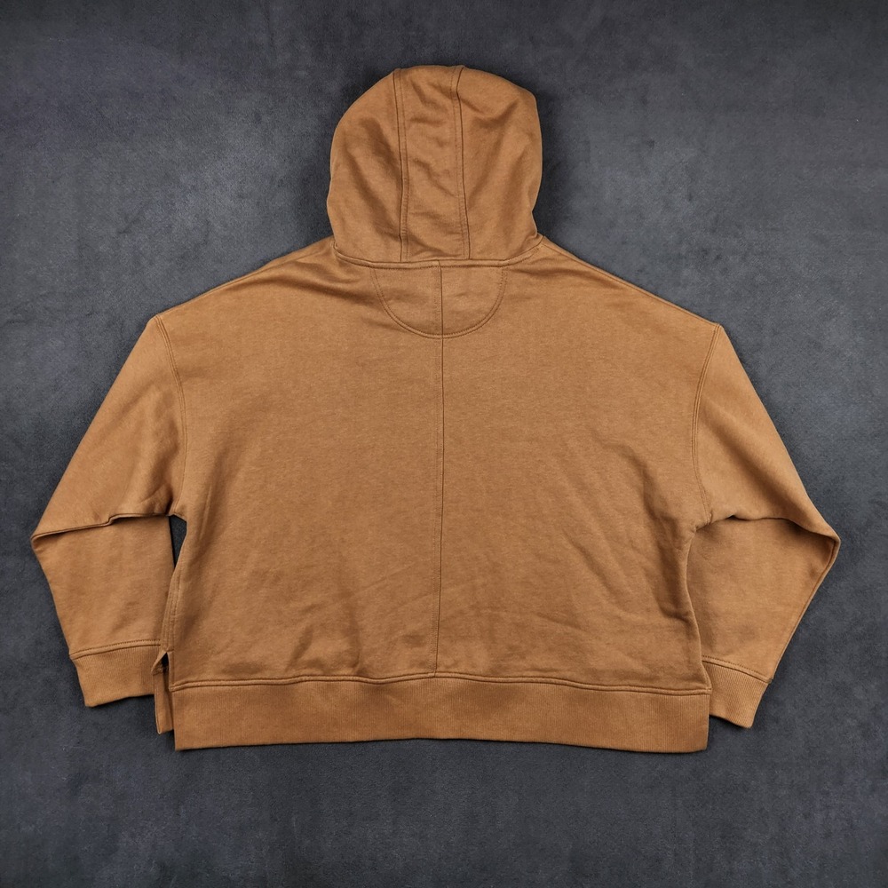 Carhartt Hoodie Womens 2X Brown Loose‎ Fit Graphic Logo Tencel Blend Sweatshirt - Picture 2 of 10